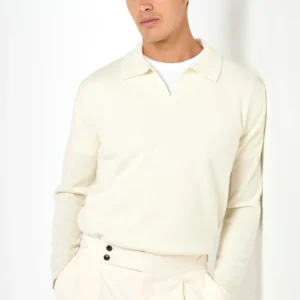 White wool polo - Made in Italy