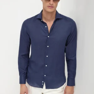 Blue linen shirt - Made in Italy