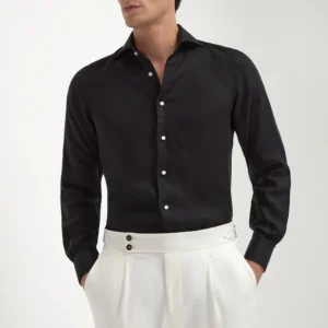Black linen shirt - Made in Italy
