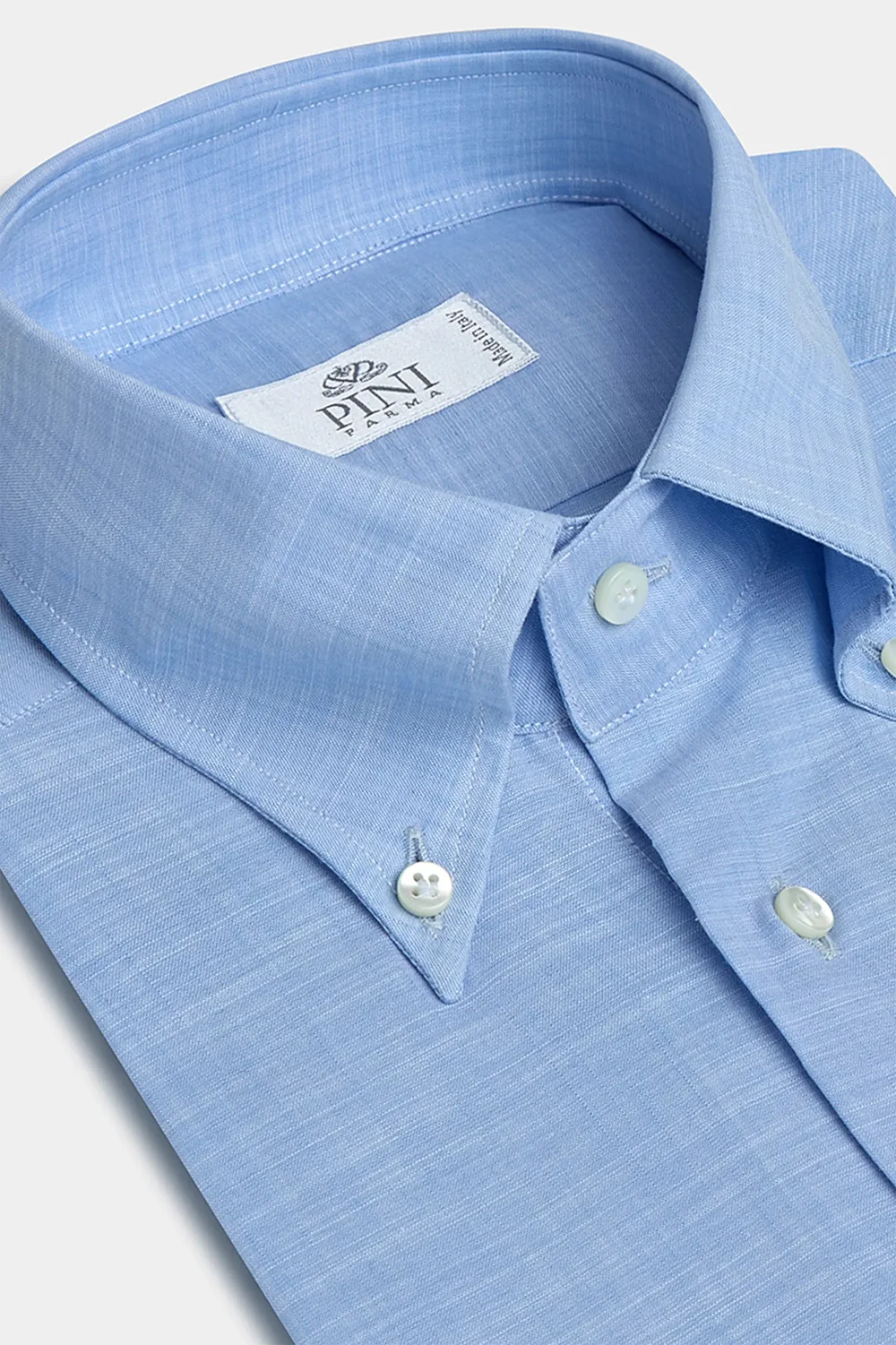 Light blue bamboo button-down shirt "Sartoriale collection" - Made In Italy - Image 3