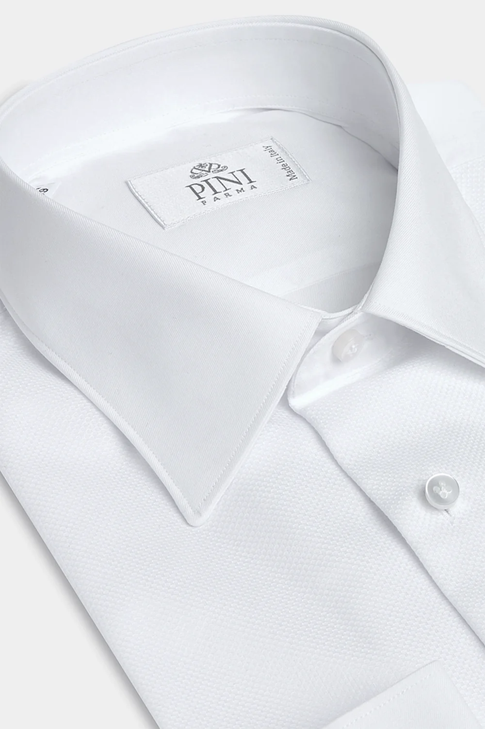 White tuxedo piqué BIB front Shirt - Made in Italy - Image 3