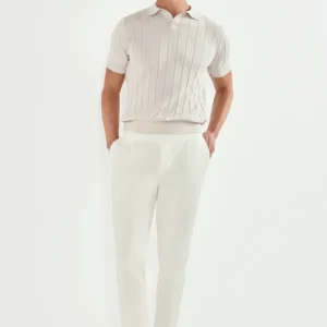 Stone ribbed polo - Made in Italy