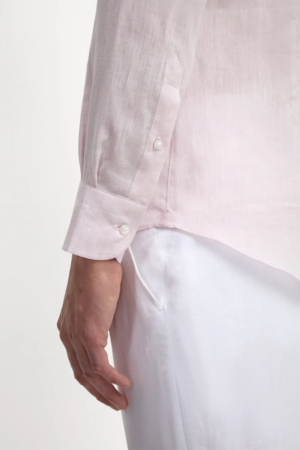Pink linen shirt - Made in Italy - Image 3