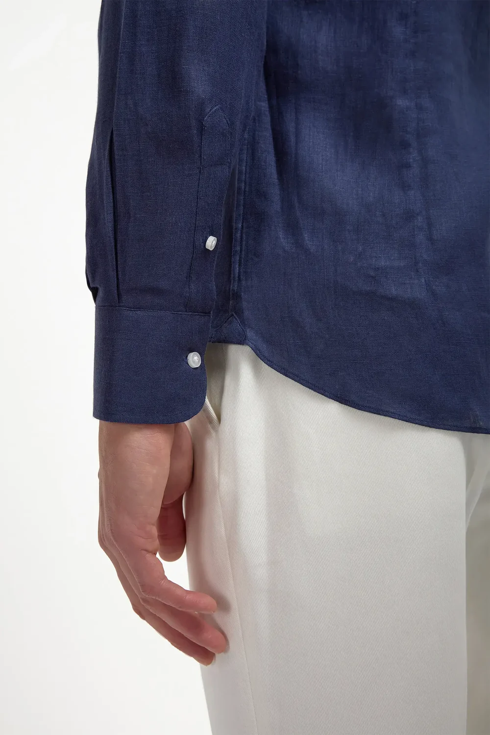 Blue linen shirt - Made in Italy - Image 3