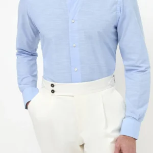Light blue bamboo button-down shirt "Sartoriale collection" - Made In Italy
