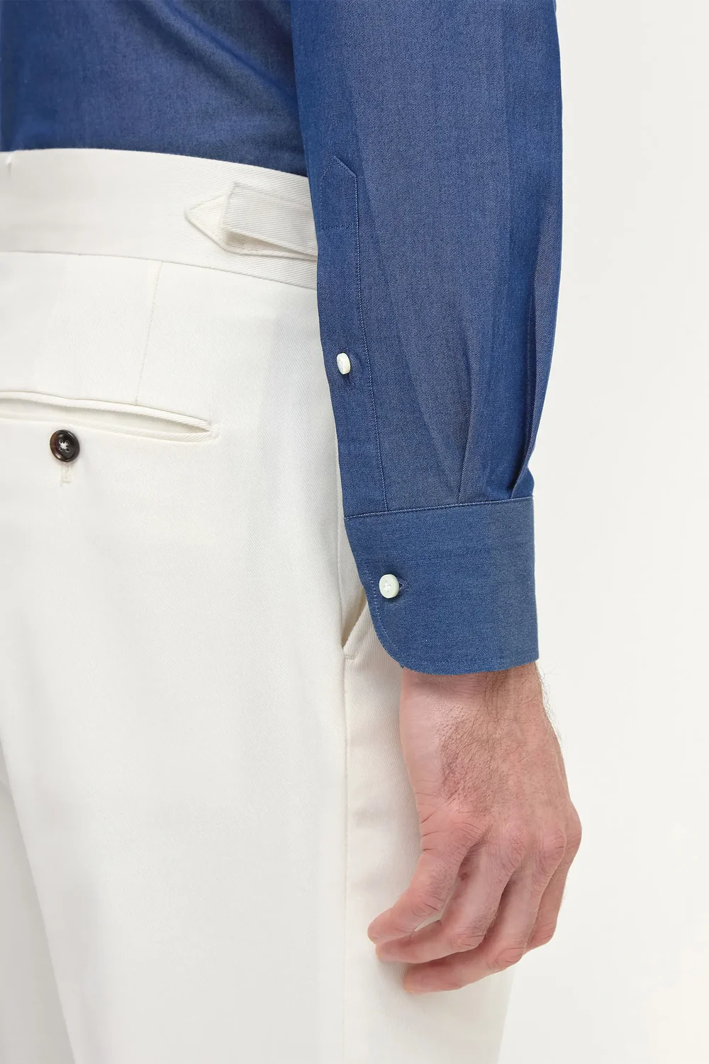 Button down denim shirt ”Sartoriale collection” - Made In Italy - Image 3