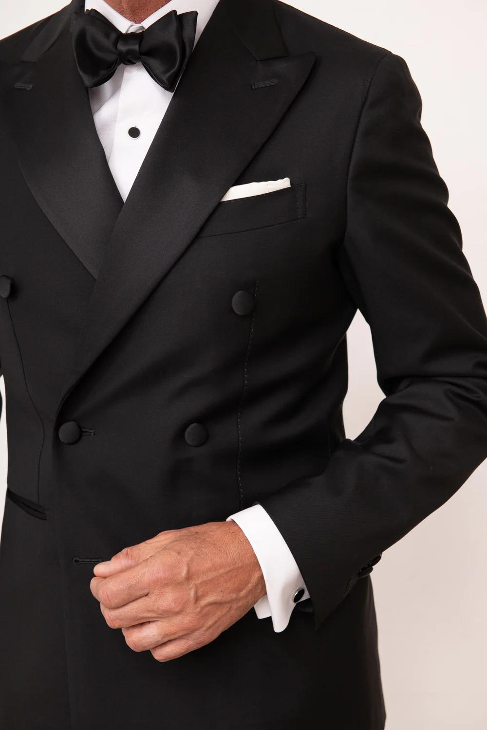 White tuxedo piqué BIB front Shirt - Made in Italy - Image 2