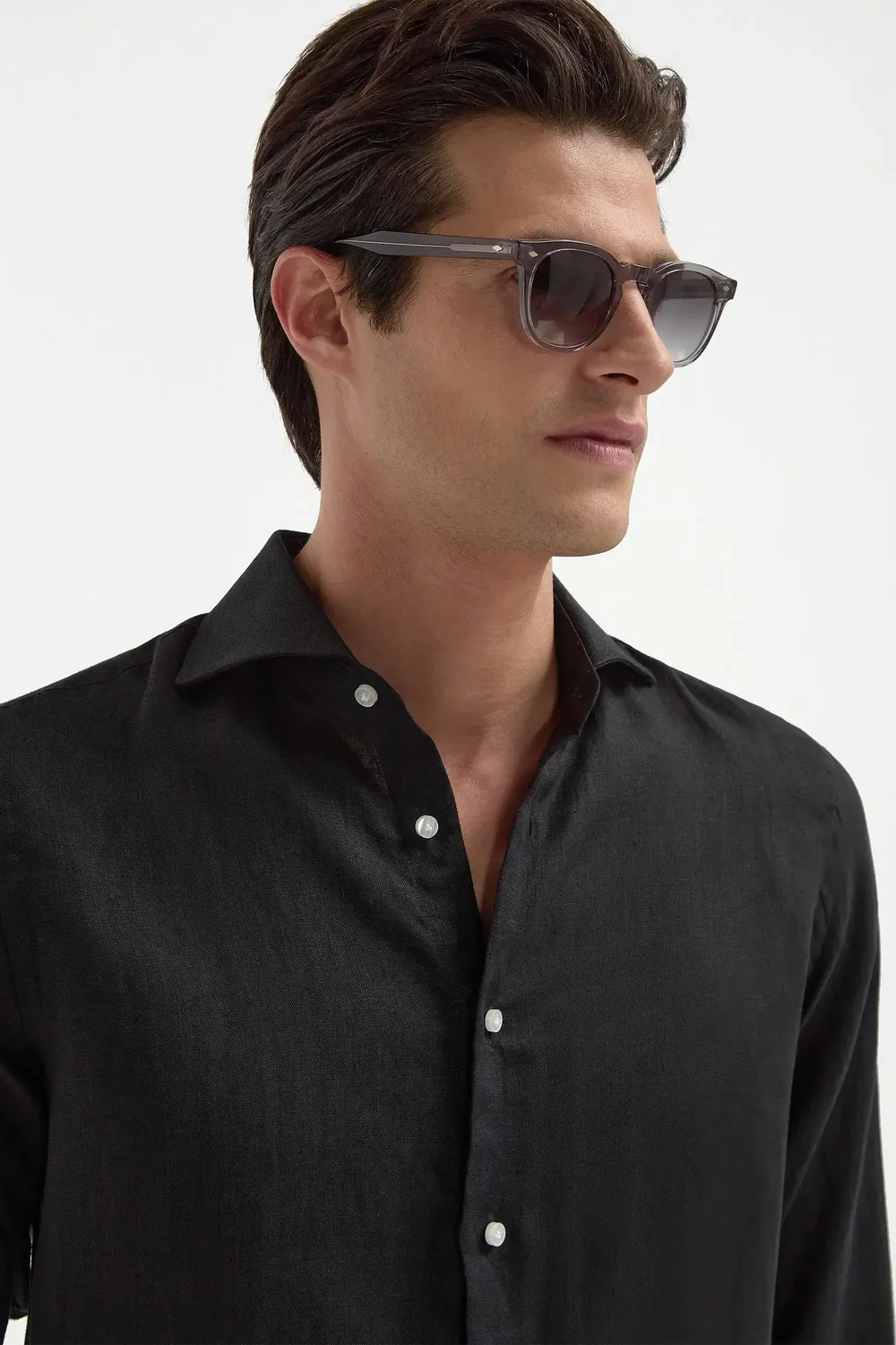 Black linen shirt - Made in Italy - Image 2