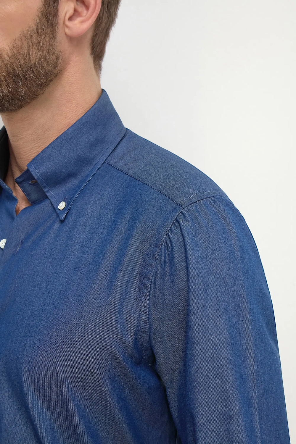 Button down denim shirt ”Sartoriale collection” - Made In Italy - Image 2