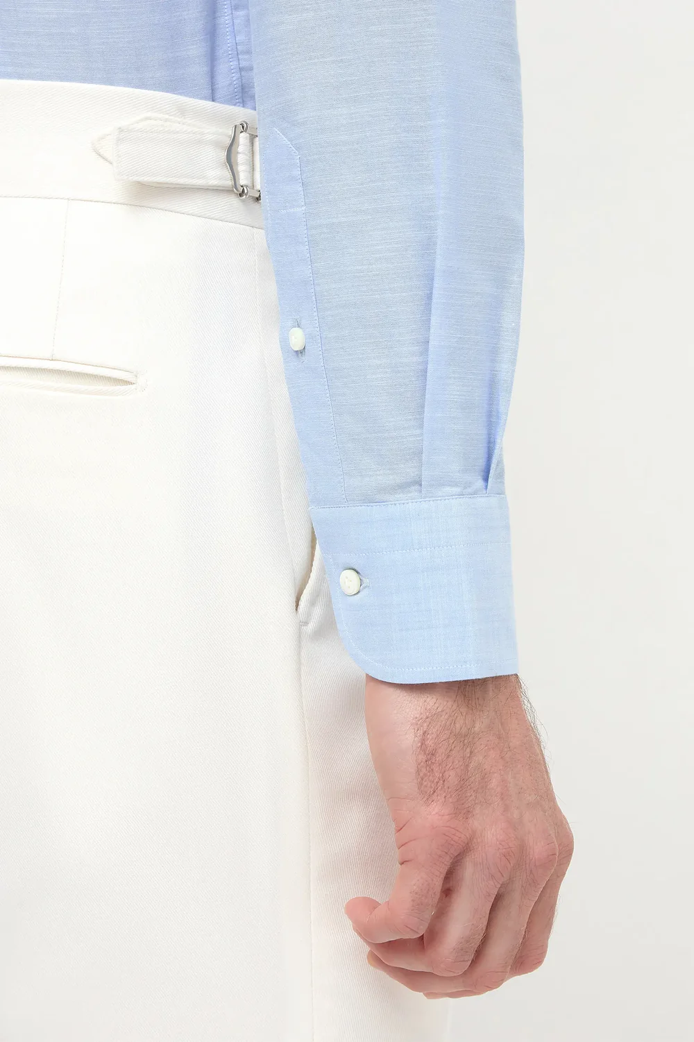 Light blue bamboo button-down shirt "Sartoriale collection" - Made In Italy - Image 2